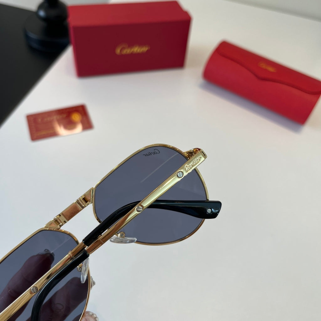 Cartier Folding Metal Rimless Silver Lens Sunglasses for Men & Women - detail image 7