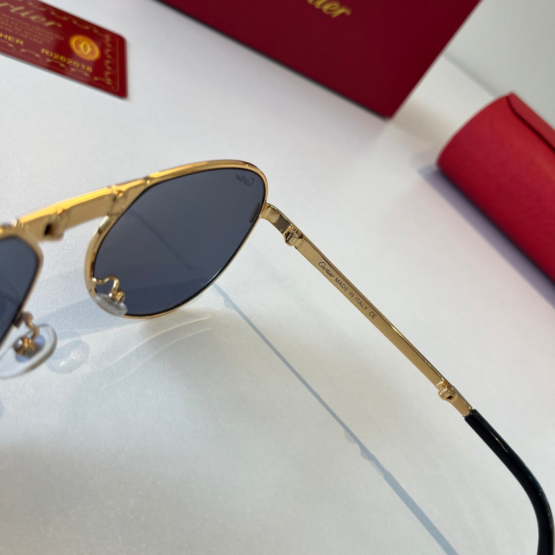 Cartier Folding Metal Rimless Silver Lens Sunglasses for Men & Women - 416002 - detail image 10