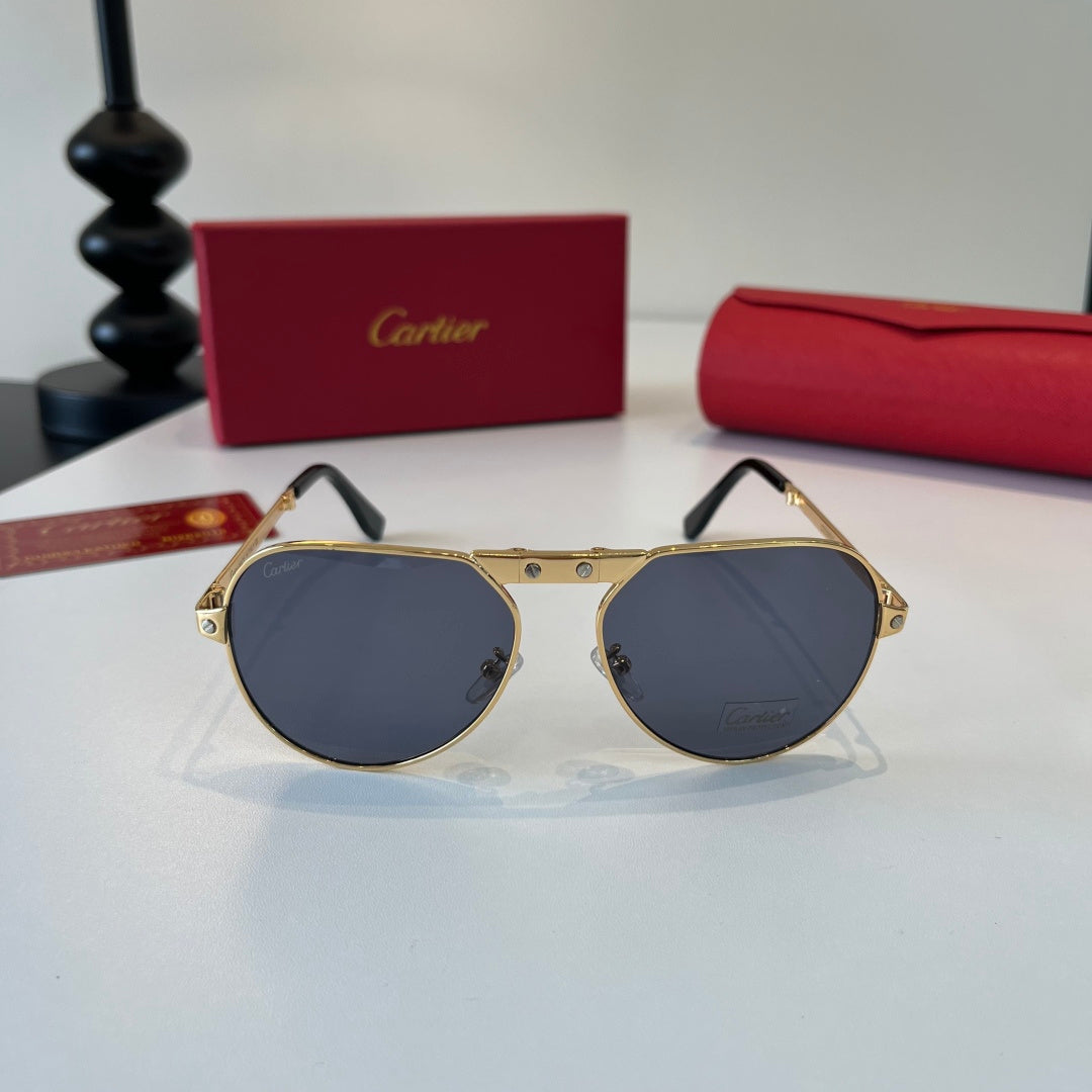 Cartier Folding Metal Rimless Silver Lens Sunglasses for Men & Women - 416002 - detail image 2