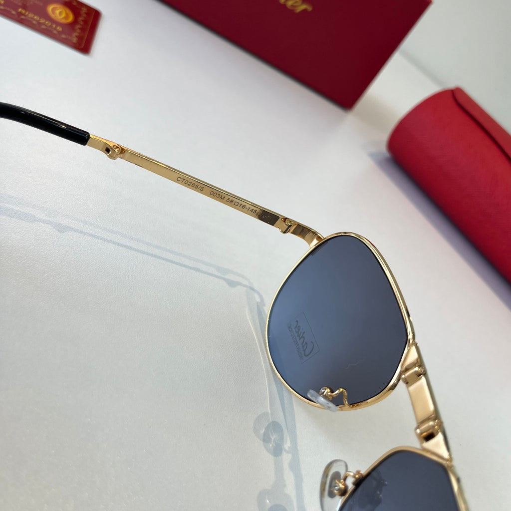 Cartier Folding Metal Rimless Silver Lens Sunglasses for Men & Women - detail image 9