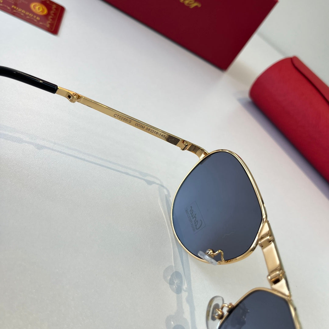 Cartier Folding Metal Rimless Silver Lens Sunglasses for Men & Women - detail image 9
