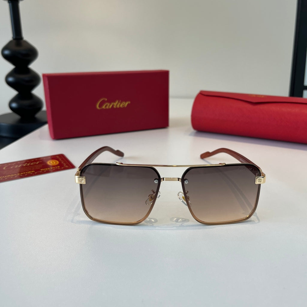 Cartier Lightweight Metal Rimless Silver Lens Sunglasses for Men & Wo - 487232 - detail image 2