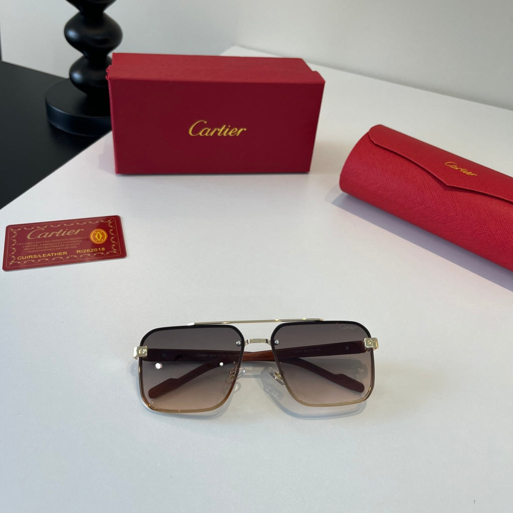 Cartier Lightweight Metal Rimless Silver Lens Sunglasses for Men & Wo - 487232 - detail image 5