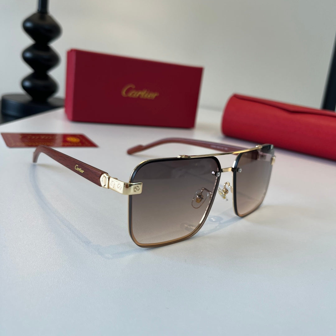 Cartier Lightweight Metal Rimless Silver Lens Sunglasses for Men & Wo - 487232