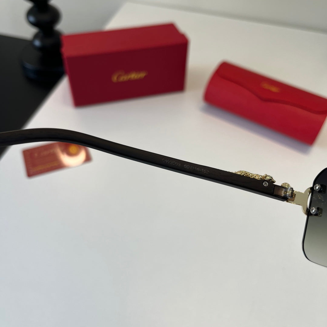 Cartier Lightweight Metal Rimless Silver Lens Sunglasses for Men & Wo - 372241 - detail image 10
