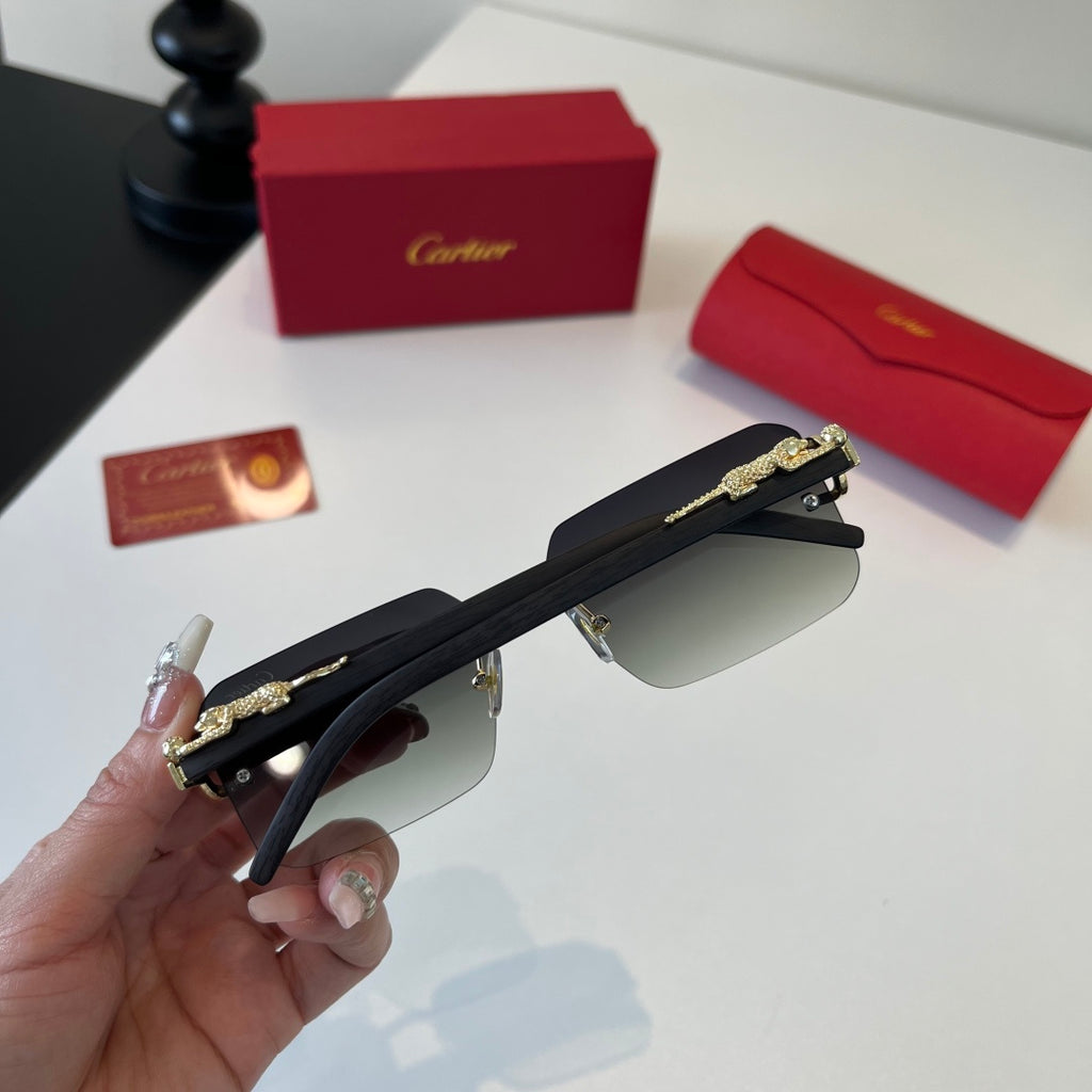 Cartier Lightweight Metal Rimless Silver Lens Sunglasses for Men & Wo - 372241 - detail image 9