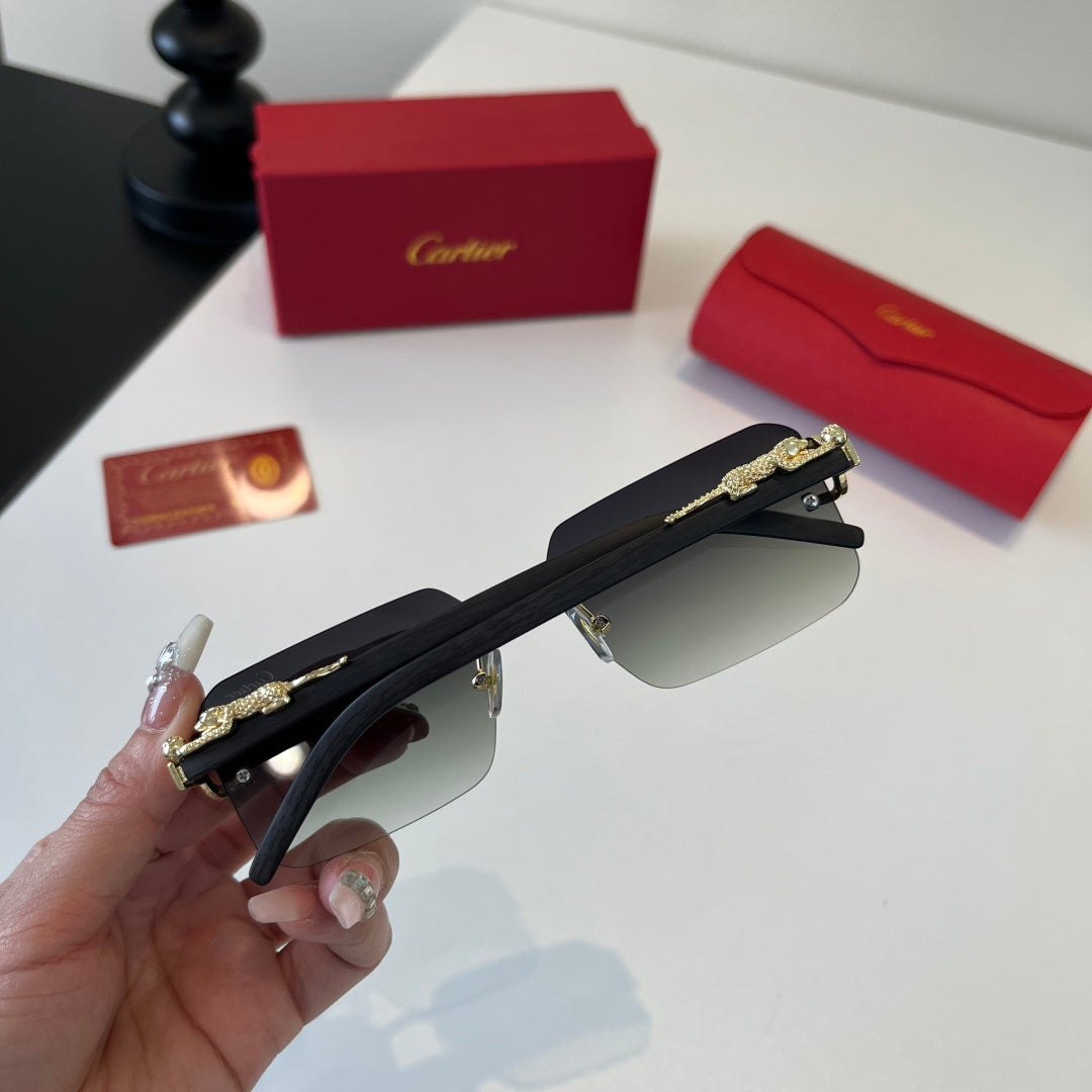 Cartier Lightweight Metal Rimless Silver Lens Sunglasses for Men & Wo - 372241 - detail image 9