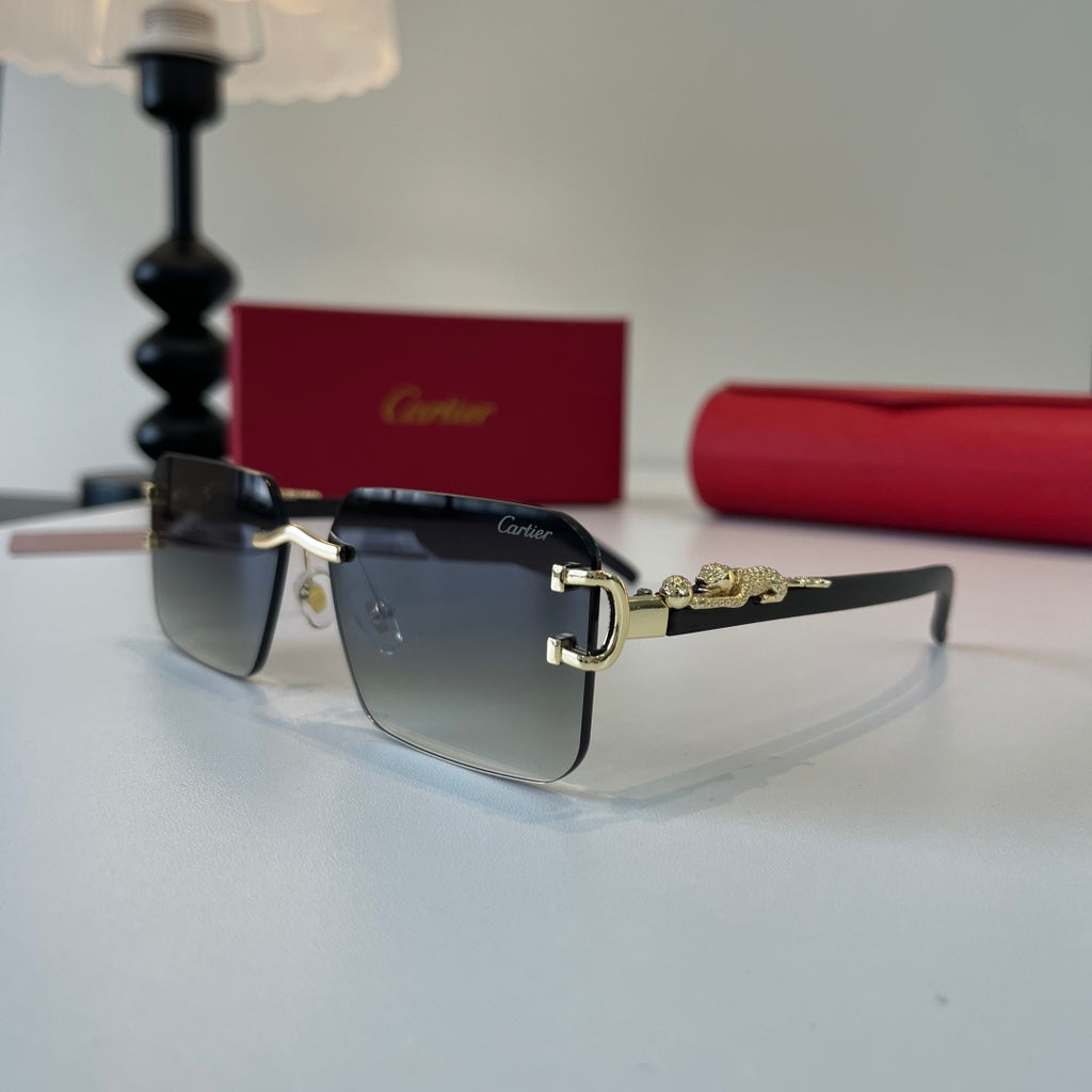 Cartier Lightweight Metal Rimless Silver Lens Sunglasses for Men & Wo - 493717 - detail image 3