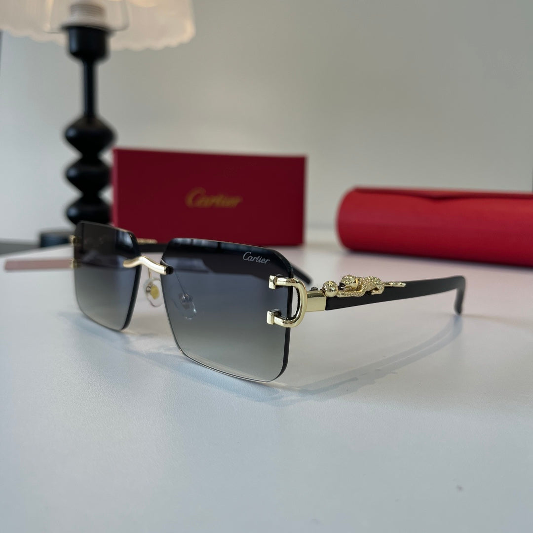 Cartier Lightweight Metal Rimless Silver Lens Sunglasses for Men & Wo - 372241 - detail image 3