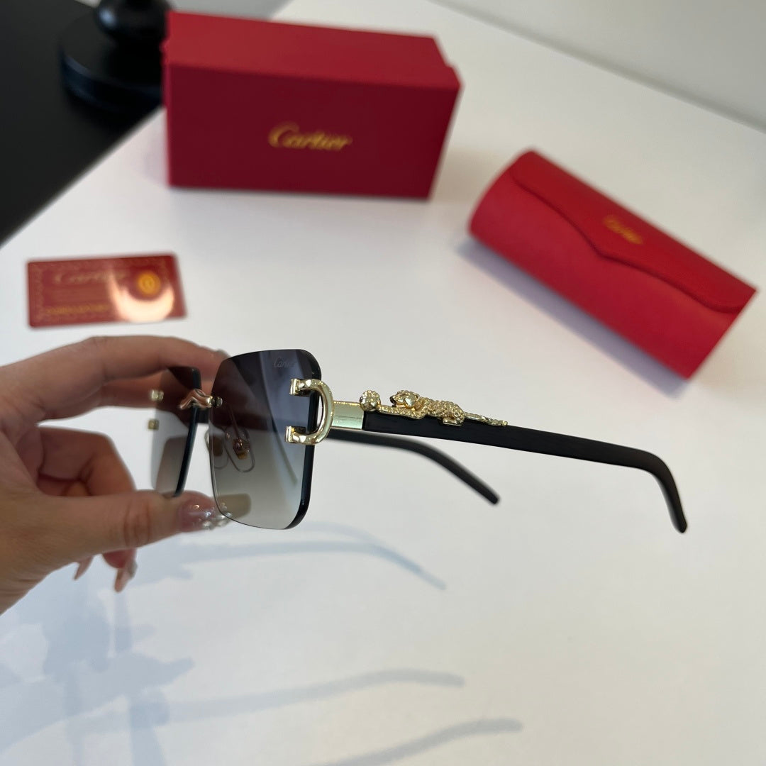Cartier Lightweight Metal Rimless Silver Lens Sunglasses for Men & Wo - 416003 - detail image 4