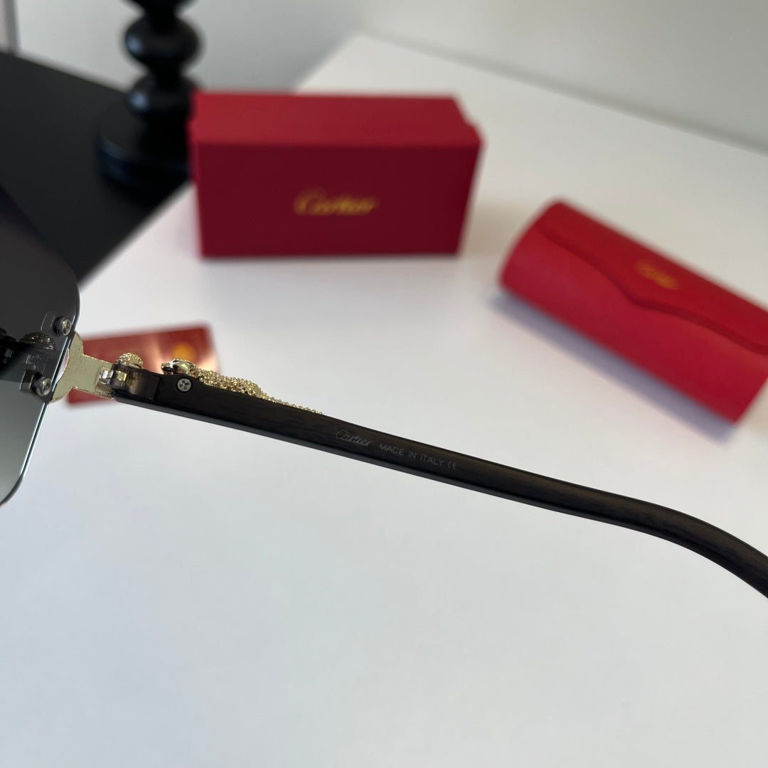 Cartier Lightweight Metal Rimless Silver Lens Sunglasses for Men & Wo - 372241 - detail image 11
