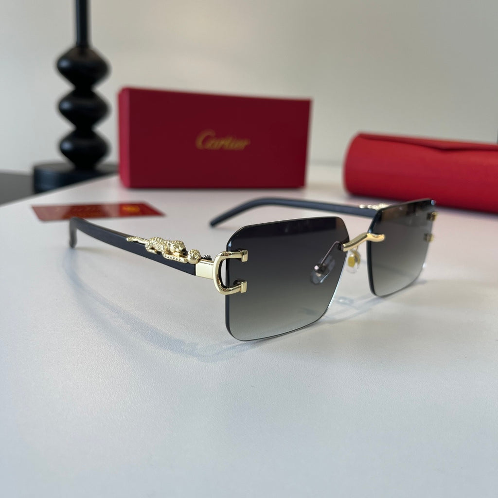 Cartier Lightweight Metal Rimless Silver Lens Sunglasses for Men & Wo - 416003