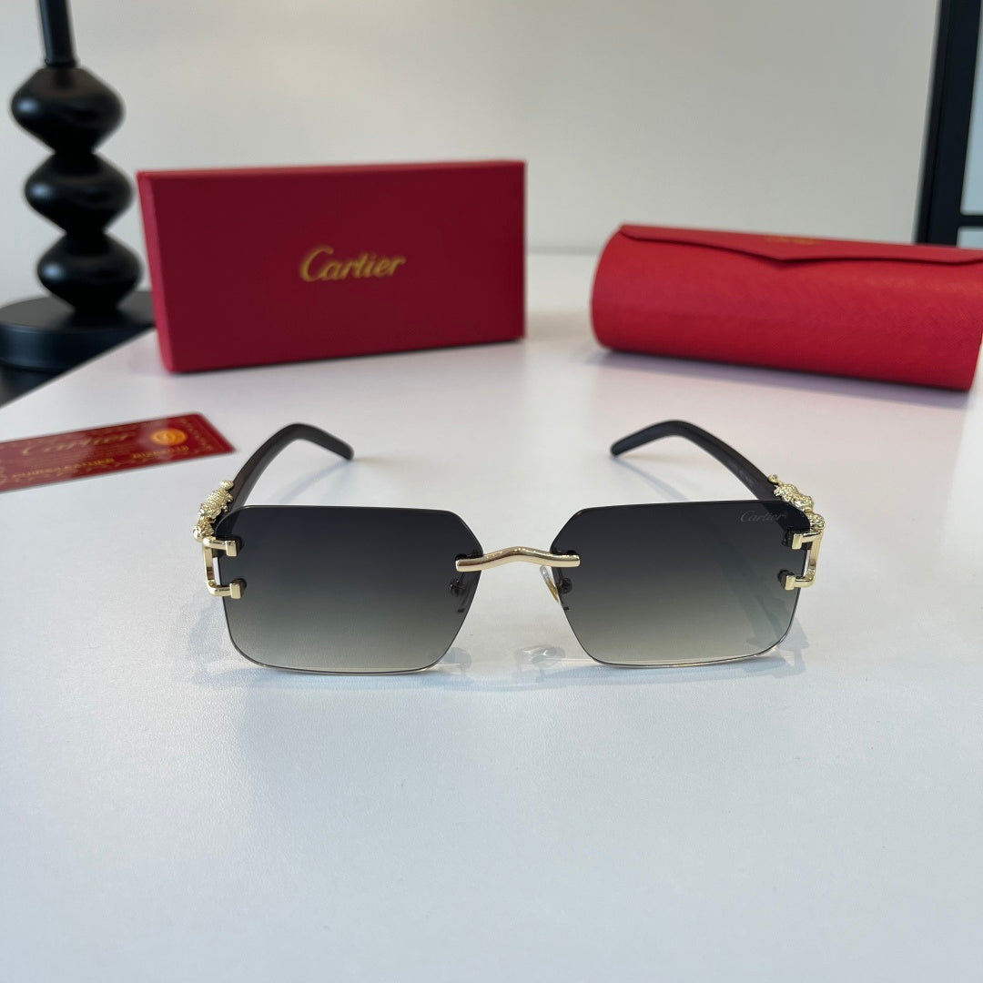 Cartier Lightweight Metal Rimless Silver Lens Sunglasses for Men & Wo - 372241 - detail image 2