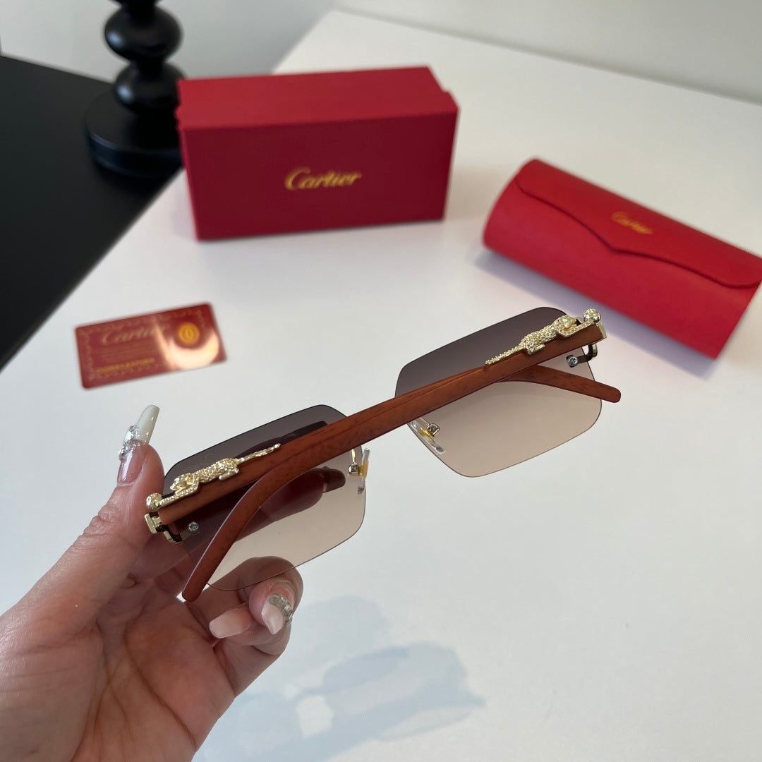 Cartier Lightweight Metal Rimless Silver Lens Sunglasses for Men & Wo - 372242 - detail image 9