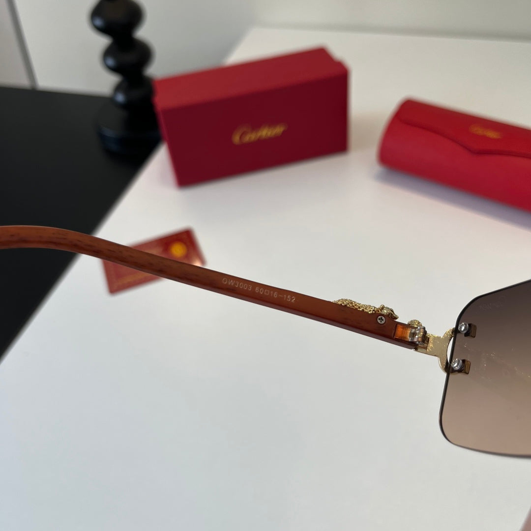 Cartier Lightweight Metal Rimless Silver Lens Sunglasses for Men & Wo - 487234 - detail image 10