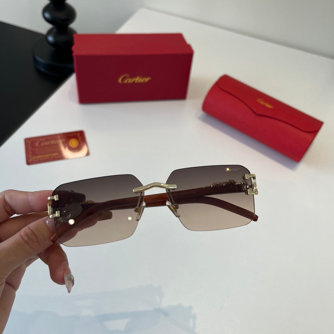 Cartier Lightweight Metal Rimless Silver Lens Sunglasses for Men & Wo - 372242 - detail image 6