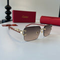 Cartier Lightweight Metal Rimless Silver Lens Sunglasses for Men & Wo - 372242