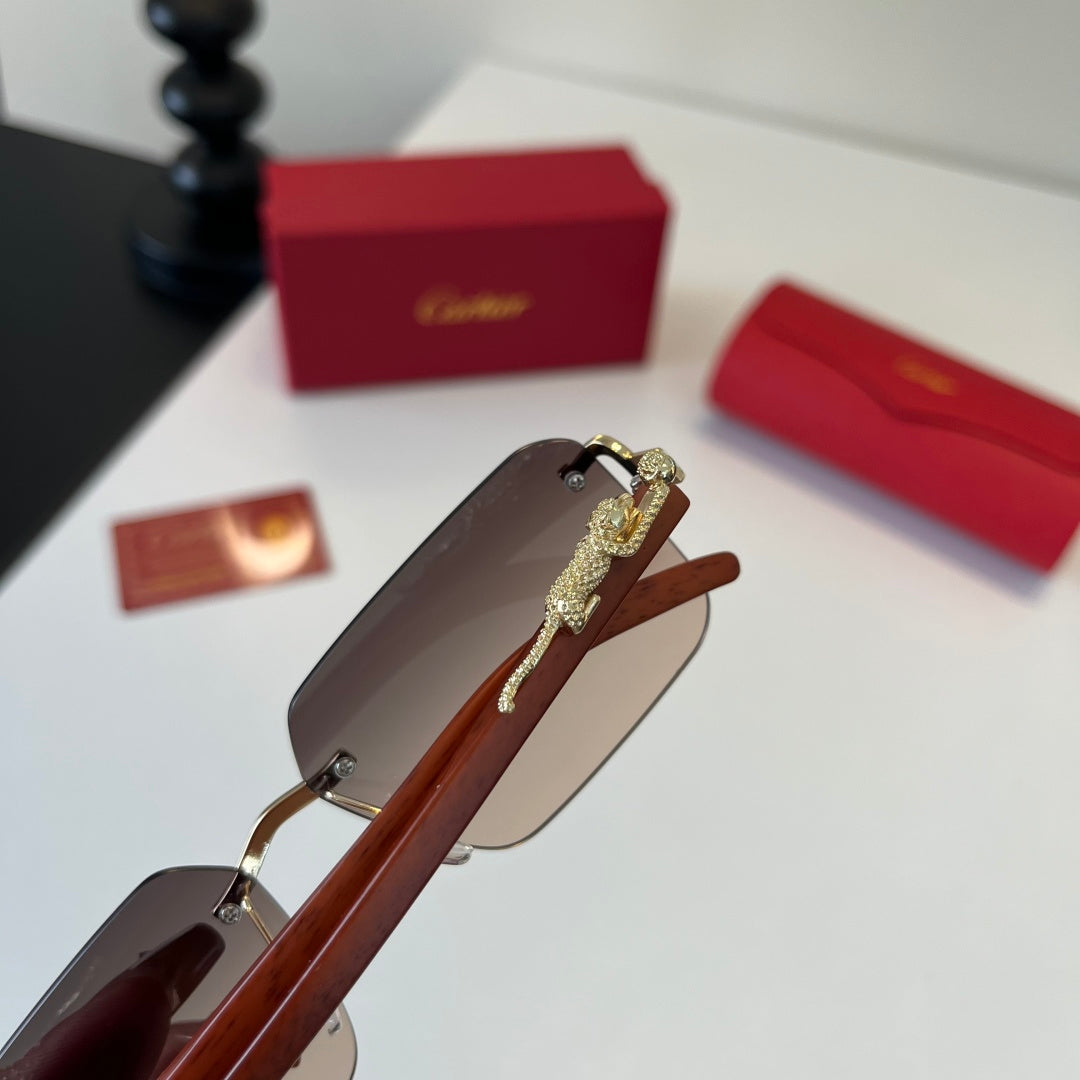 Cartier Lightweight Metal Rimless Silver Lens Sunglasses for Men & Wo - 372242 - detail image 8