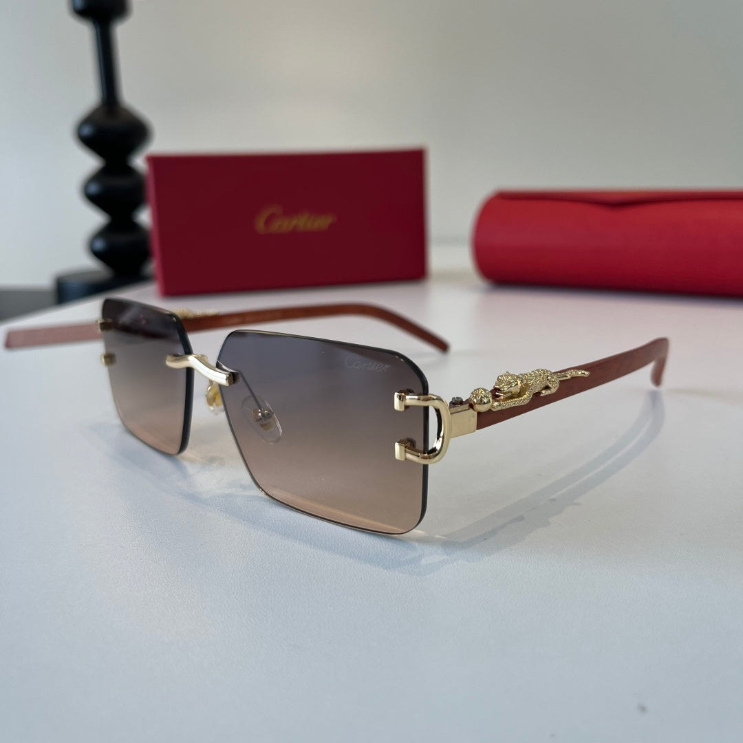 Cartier Lightweight Metal Rimless Silver Lens Sunglasses for Men & Wo - 372242 - detail image 3