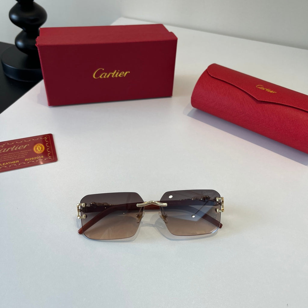Cartier Lightweight Metal Rimless Silver Lens Sunglasses for Men & Wo - 487234 - detail image 5