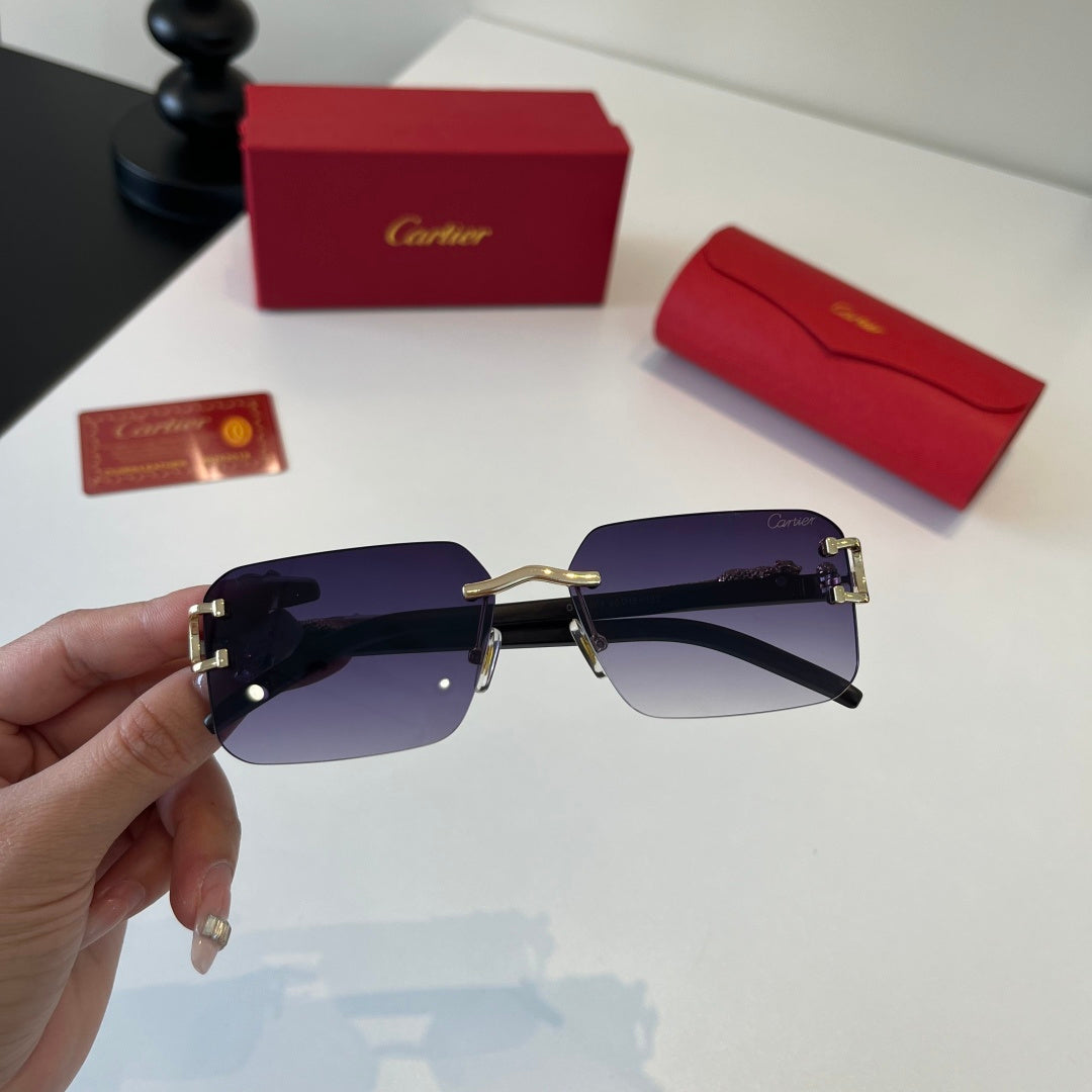 Cartier Lightweight Metal Rimless Silver Lens Sunglasses for Men & Wo - 372243 - detail image 5