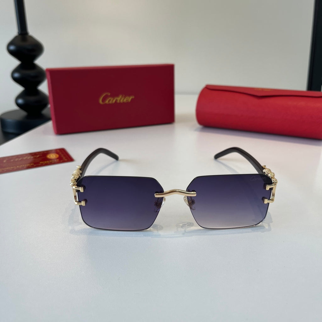 Cartier Lightweight Metal Rimless Silver Lens Sunglasses for Men & Wo - 372243 - detail image 2