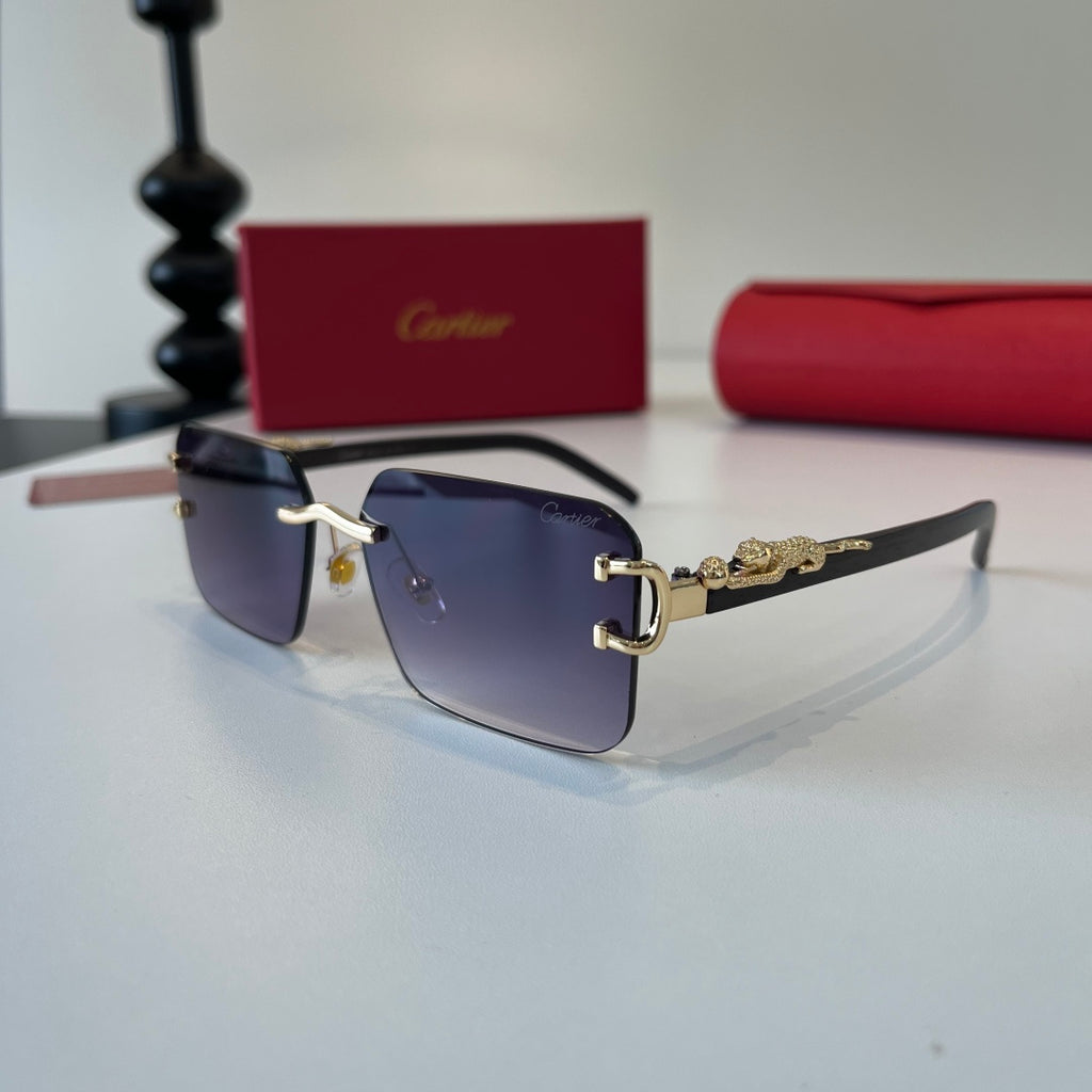 Cartier Lightweight Metal Rimless Silver Lens Sunglasses for Men & Wo - 372243 - detail image 3