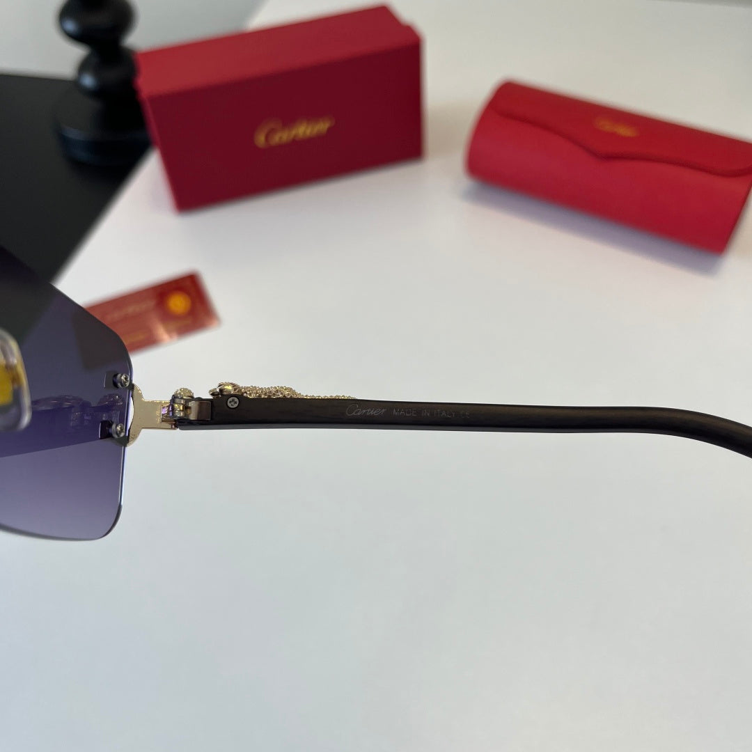 Cartier Lightweight Metal Rimless Silver Lens Sunglasses for Men & Wo - 372243 - detail image 10