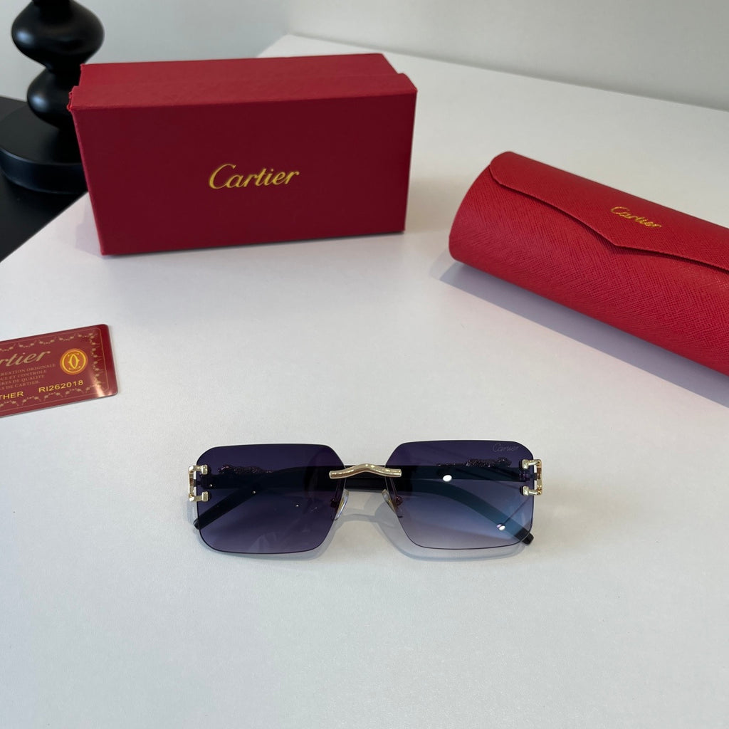 Cartier Lightweight Metal Rimless Silver Lens Sunglasses for Men & Wo - 372243 - detail image 11