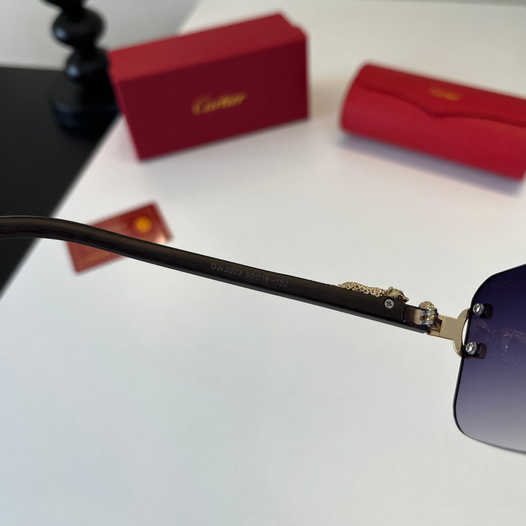 Cartier Lightweight Metal Rimless Silver Lens Sunglasses for Men & Wo - 372243 - detail image 9