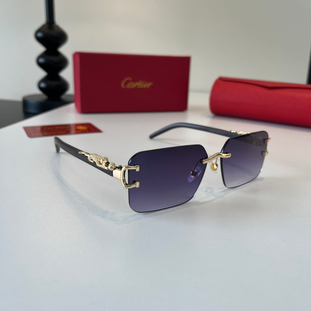 Cartier Lightweight Metal Rimless Silver Lens Sunglasses for Men & Wo - 487235