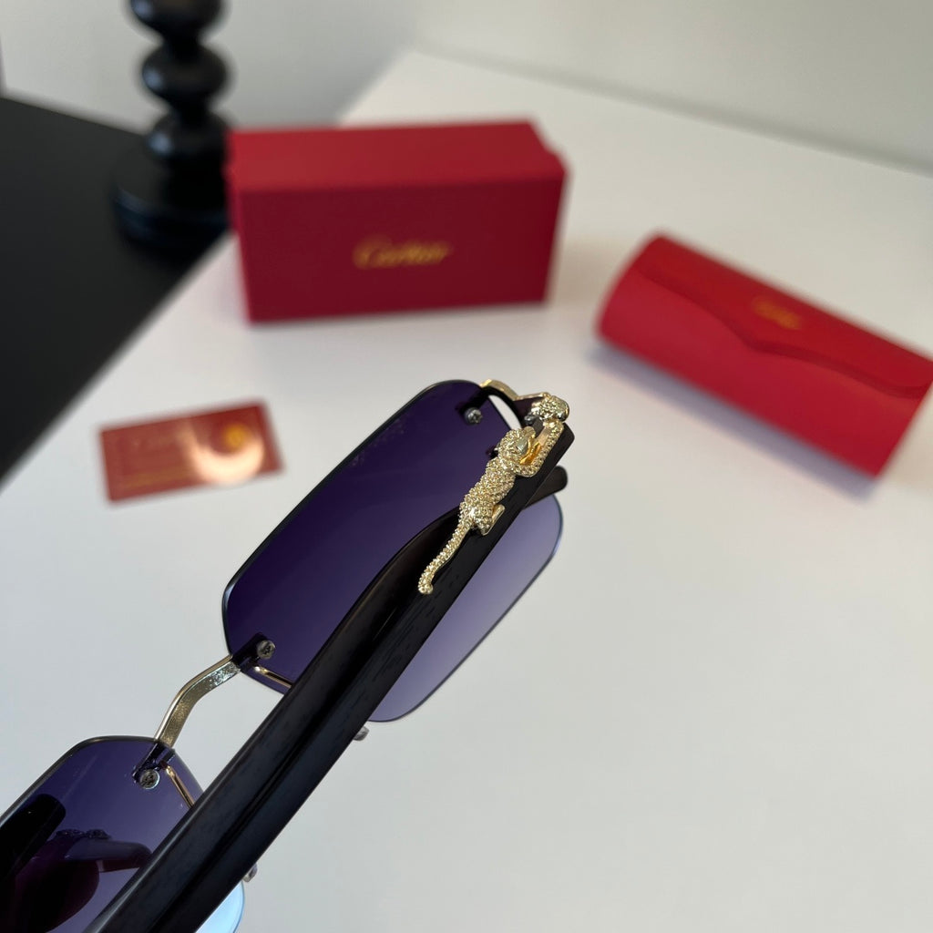 Cartier Lightweight Metal Rimless Silver Lens Sunglasses for Men & Wo - 372243 - detail image 7