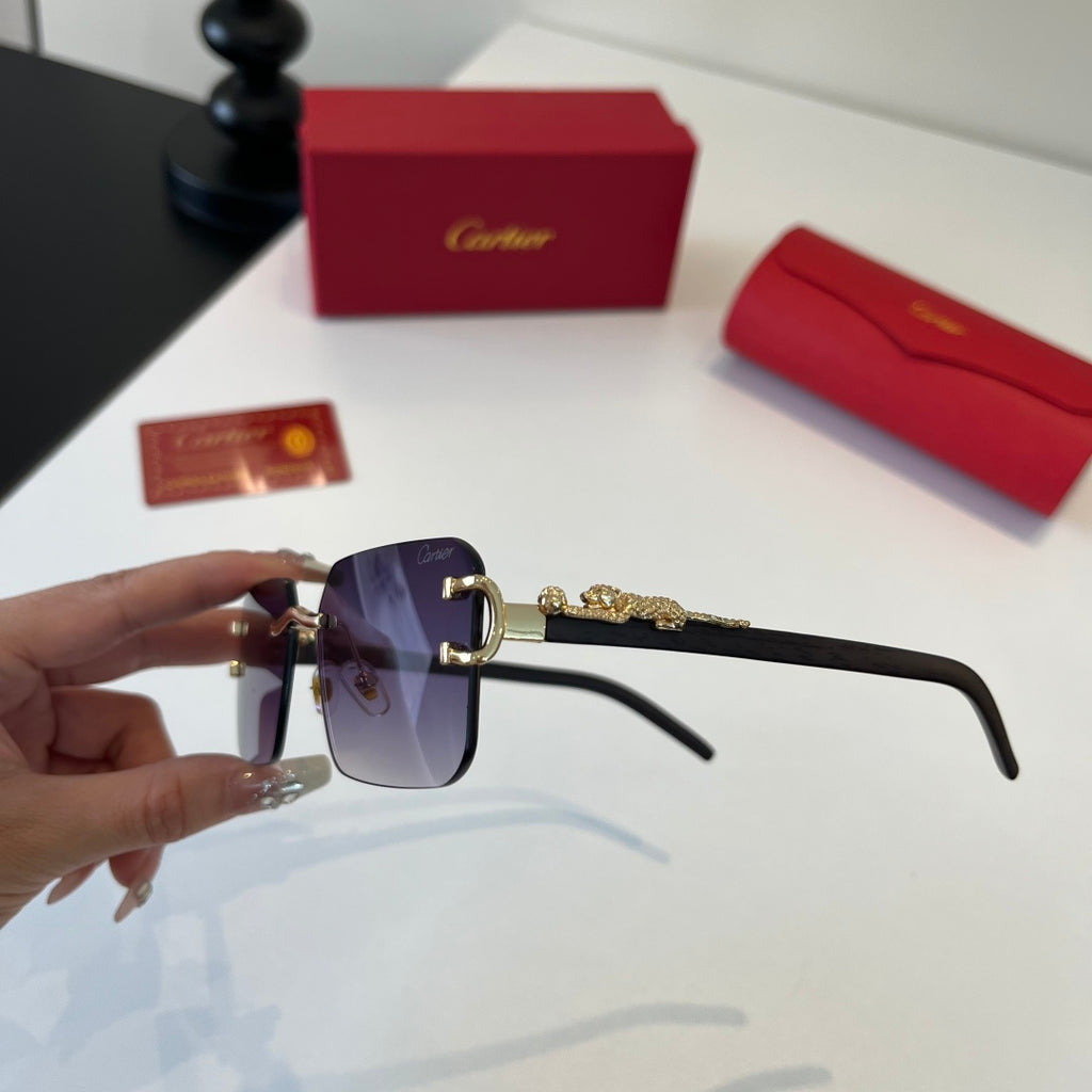 Cartier Lightweight Metal Rimless Silver Lens Sunglasses for Men & Wo - 372243 - detail image 4