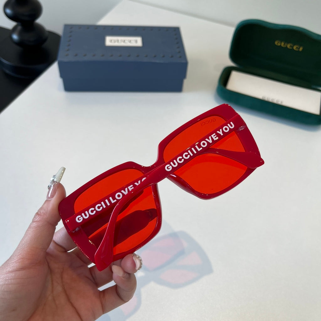 Gucci Oversized Red Lens Sunglasses for Men & Women - 371506 - detail image 7