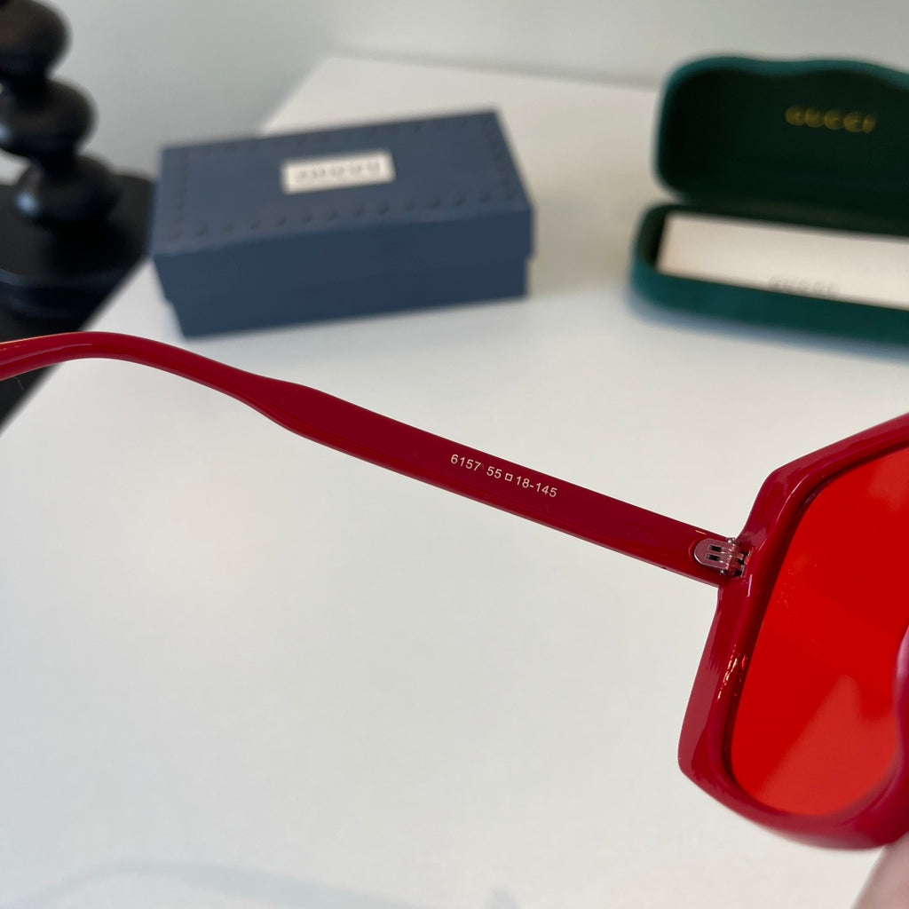 Gucci Oversized Red Lens Sunglasses for Men & Women - 132238 - detail image 8