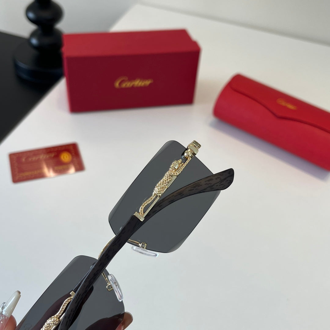 Cartier Lightweight Metal Rimless Silver Lens Sunglasses for Men & Wo - 372222 - detail image 7