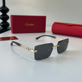 Cartier Lightweight Metal Rimless Silver Lens Sunglasses for Men & Wo - 132534