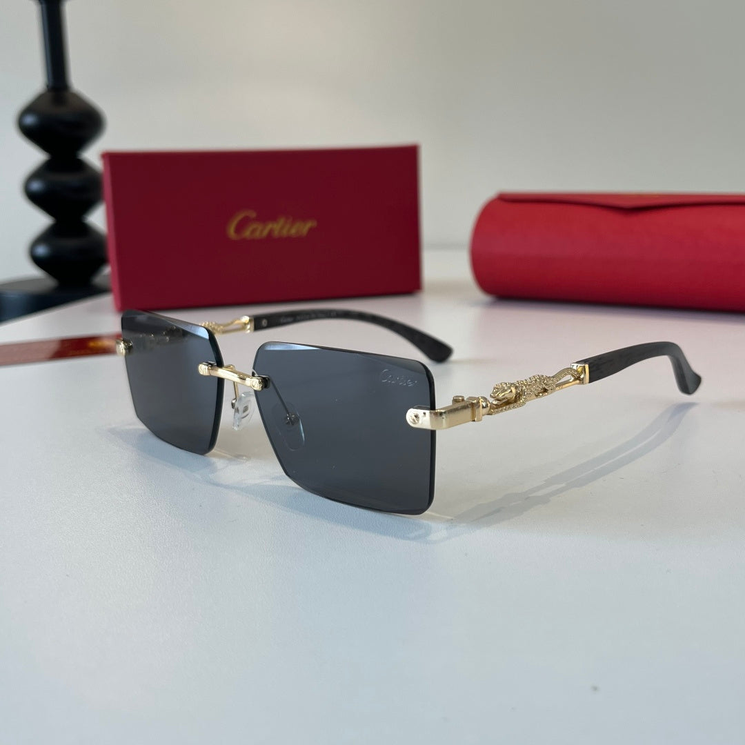 Cartier Lightweight Metal Rimless Silver Lens Sunglasses for Men & Wo - 132534 - detail image 3