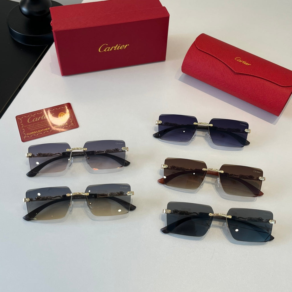 Cartier Lightweight Metal Rimless Silver Lens Sunglasses for Men & Wo - 132534 - detail image 11