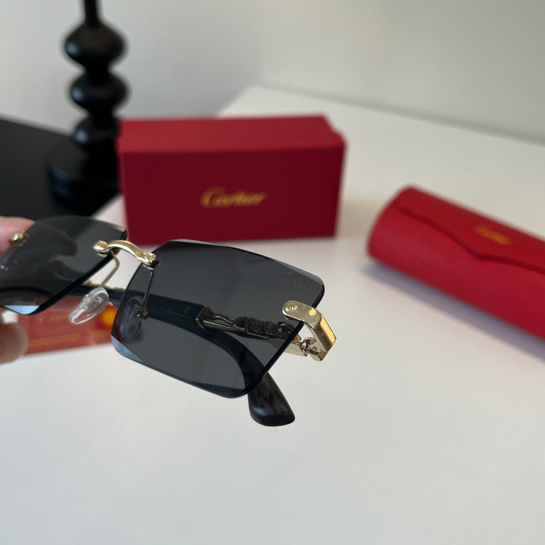 Cartier Lightweight Metal Rimless Silver Lens Sunglasses for Men & Wo - 132534 - detail image 6