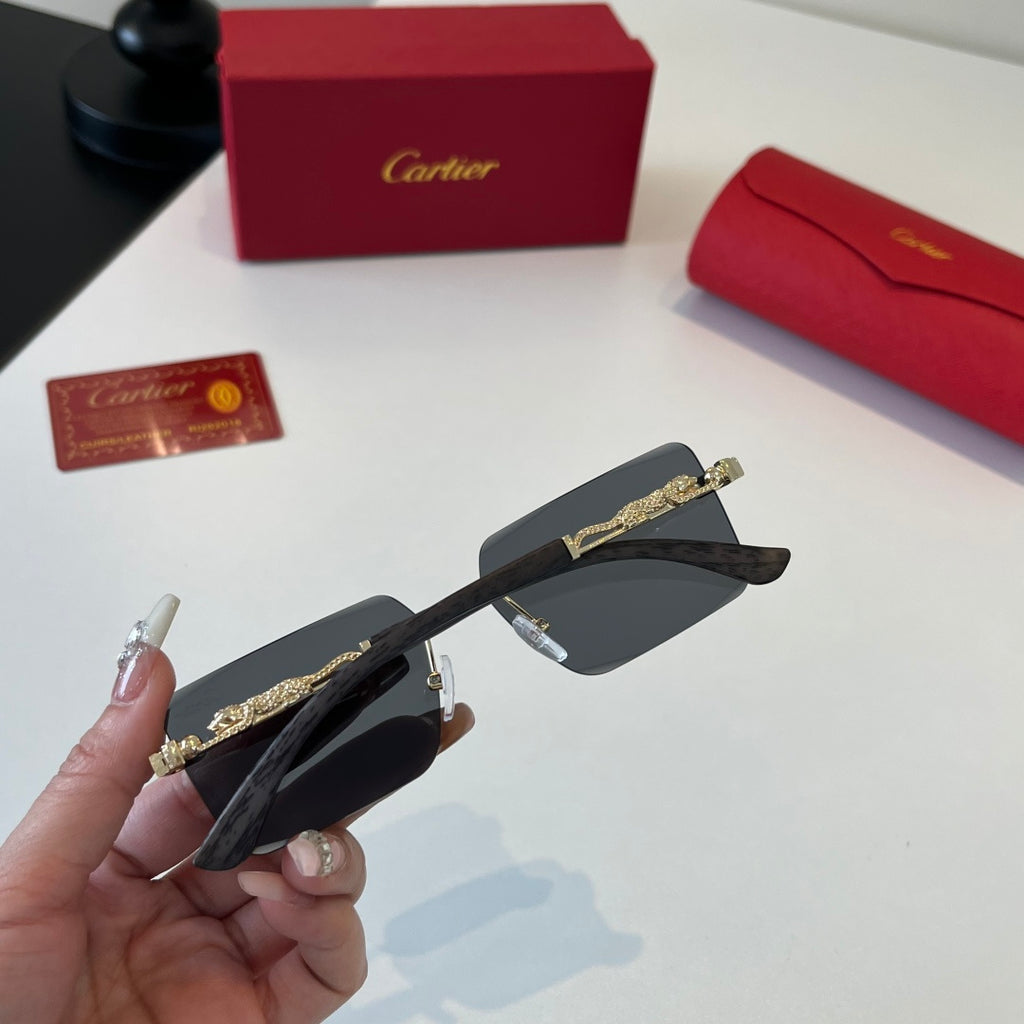 Cartier Lightweight Metal Rimless Silver Lens Sunglasses for Men & Wo - 132534 - detail image 8