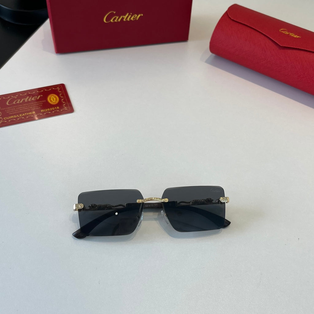 Cartier Lightweight Metal Rimless Silver Lens Sunglasses for Men & Wo - 132534 - detail image 4