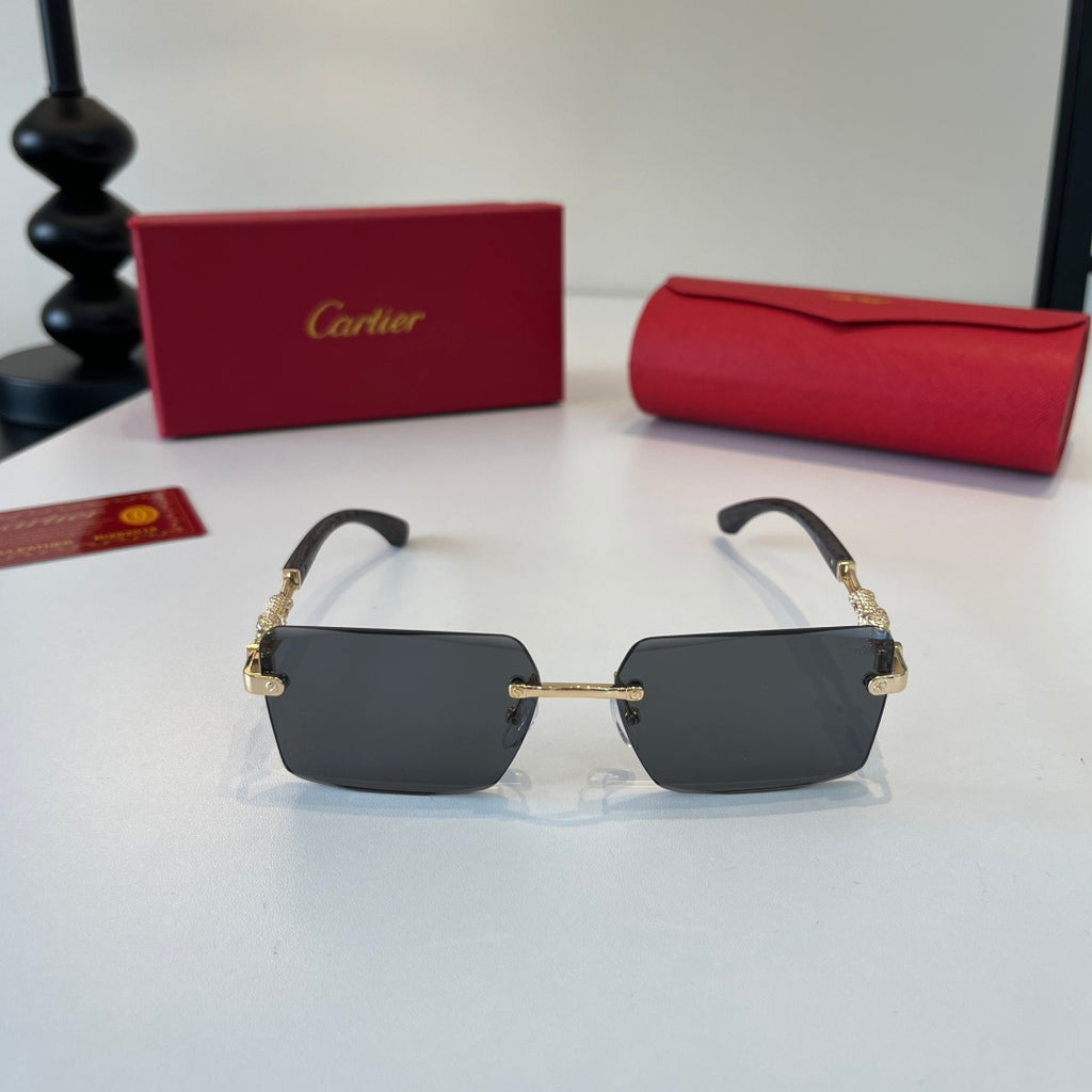Cartier Lightweight Metal Rimless Silver Lens Sunglasses for Men & Wo - 132534 - detail image 2
