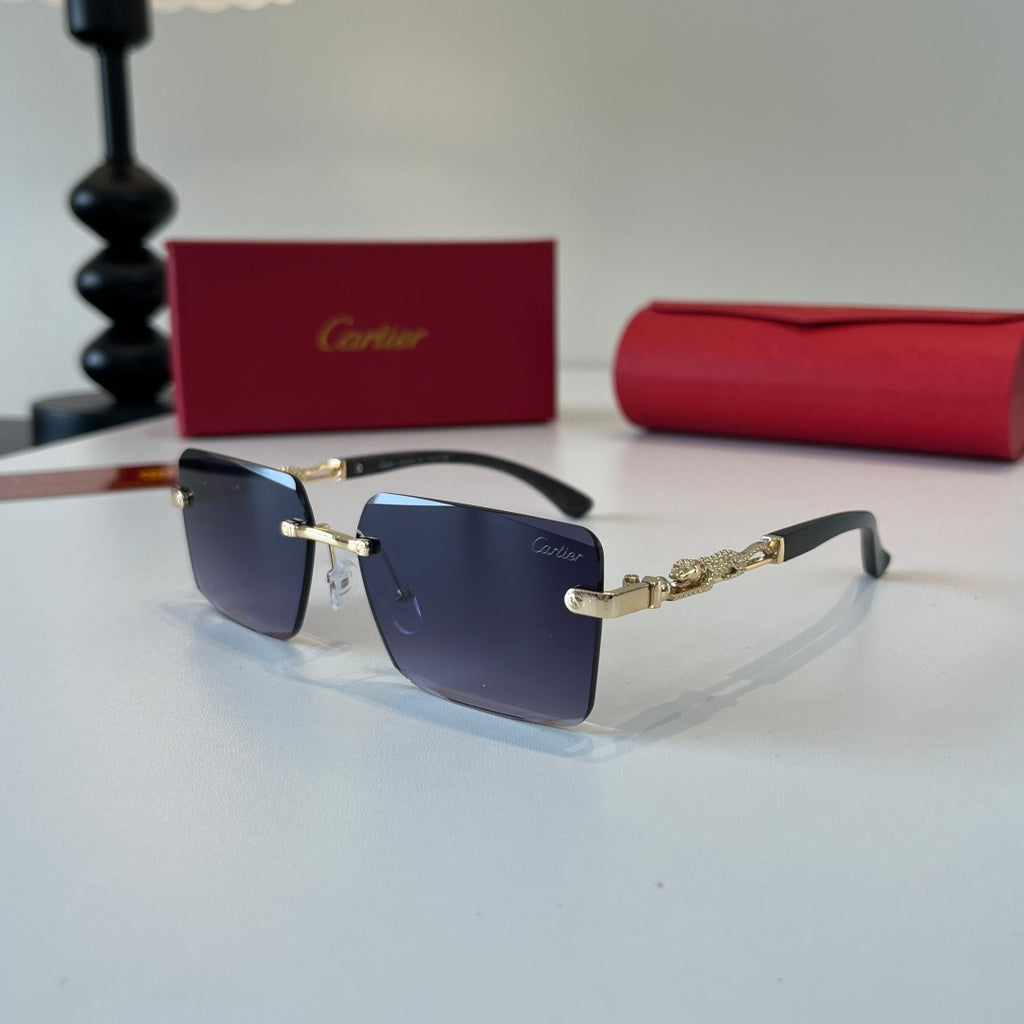 Cartier Lightweight Metal Rimless Silver Lens Sunglasses for Men & Wo - 132535 - detail image 2