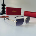 Cartier Lightweight Metal Rimless Silver Lens Sunglasses for Men & Wo - 132535