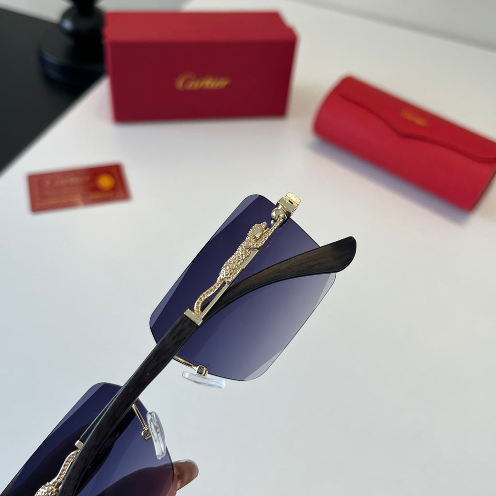 Cartier Lightweight Metal Rimless Silver Lens Sunglasses for Men & Wo - 132535 - detail image 7