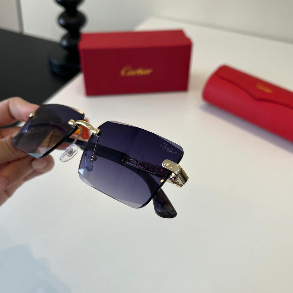 Cartier Lightweight Metal Rimless Silver Lens Sunglasses for Men & Wo - 132535 - detail image 6