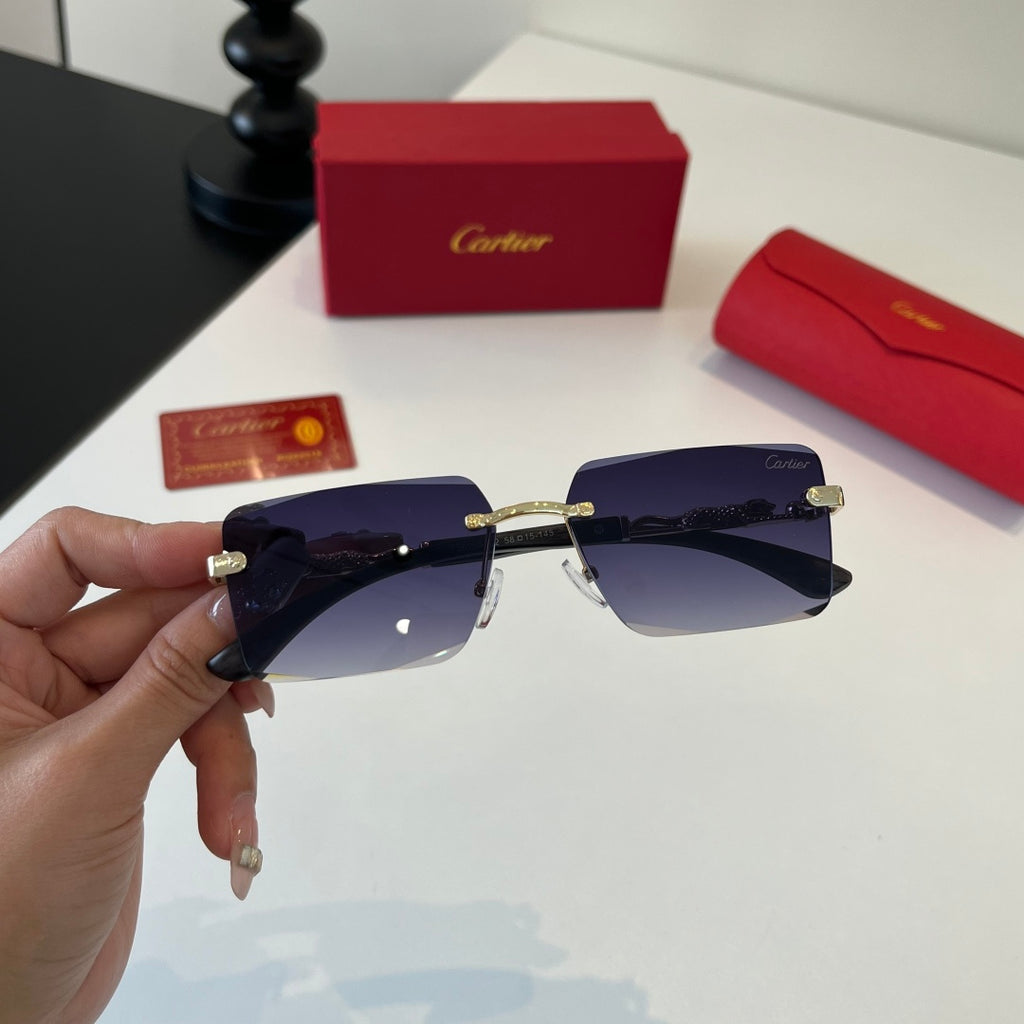 Cartier Lightweight Metal Rimless Silver Lens Sunglasses for Men & Wo - 132535 - detail image 5