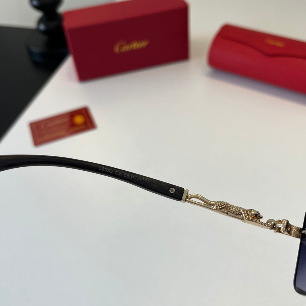 Cartier Lightweight Metal Rimless Silver Lens Sunglasses for Men & Wo - 132535 - detail image 9