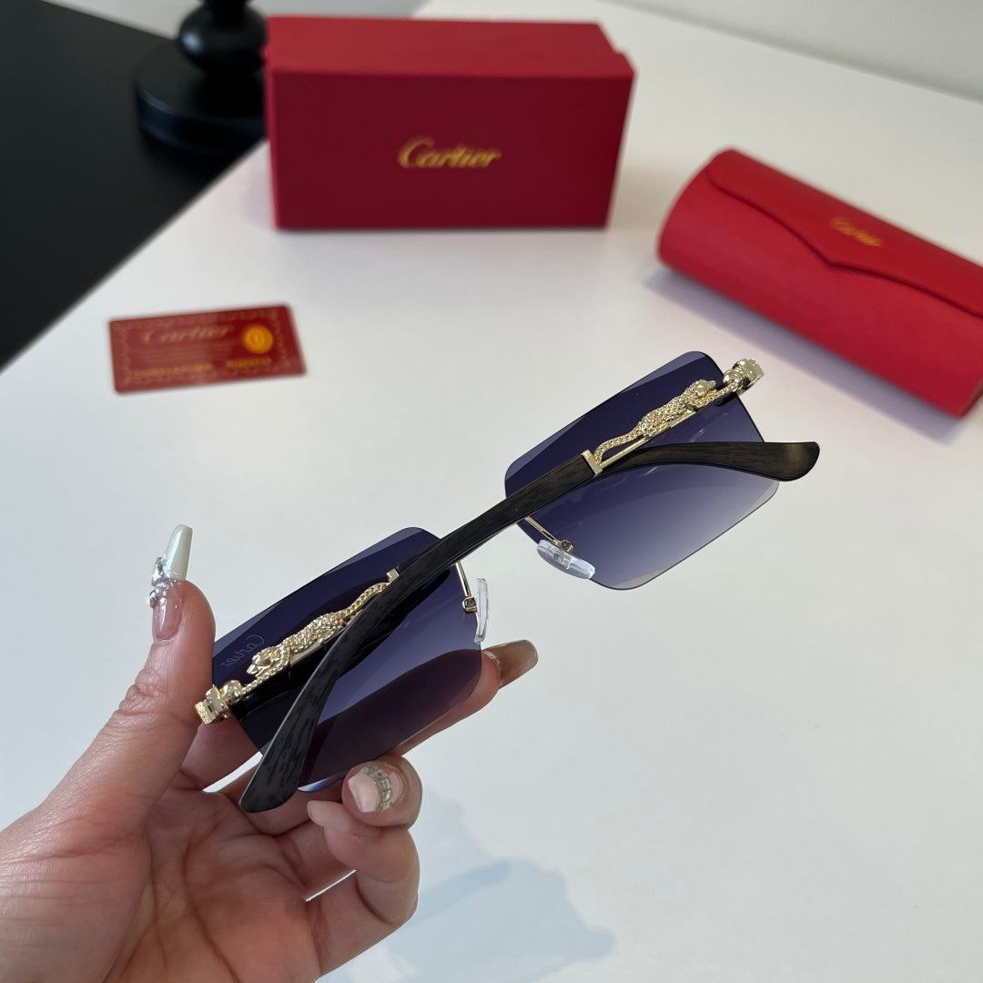 Cartier Lightweight Metal Rimless Silver Lens Sunglasses for Men & Wo - 372223 - detail image 8